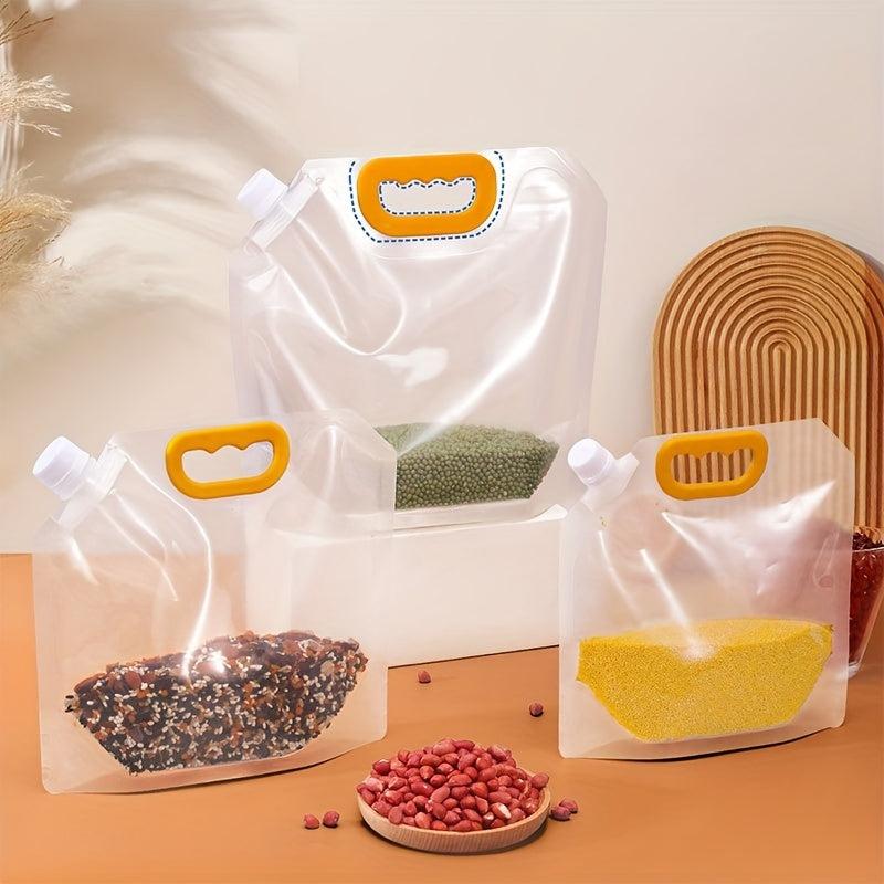 4pcs Transparent Cereal Food Storage Bags Leak-proof