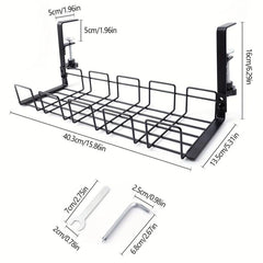 Under Desk Cable Storage Rack Wire Management Cable Tray