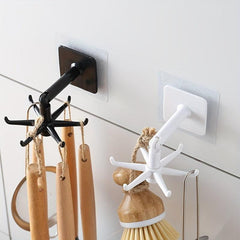 Kitchen 360 Rotating Wall Shelf Pot Chopping Board Hook Rack Self Adhesive