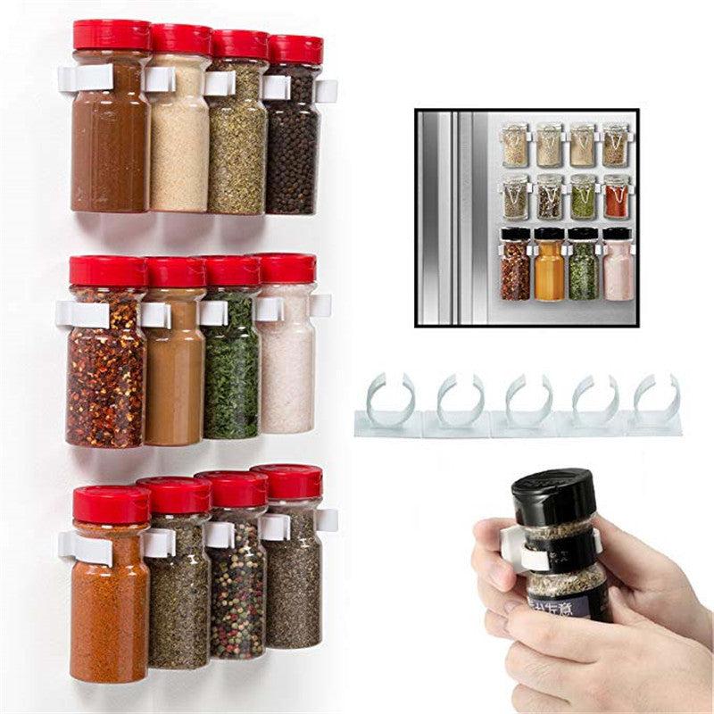 4 Pack Storage Rack for Seasonings Bottles and Cups with Adhesive Tape