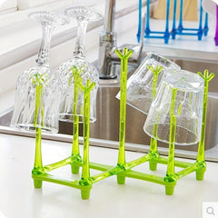 Glass Hanging Rack with 7 Stickers Cup Drying Holder for Home Milk Tea Mark Cup
