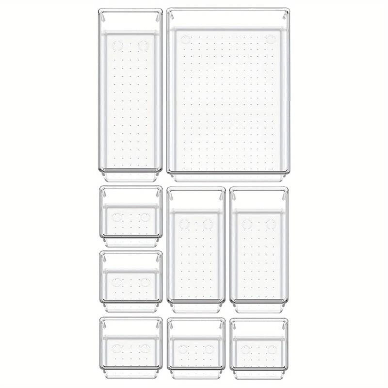 18pcs Clear Plastic Flatware and Utensils Storage Tray Set