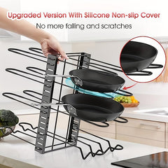 Adjustable Pot Lid Holders And Pan Rack Lid Organizer