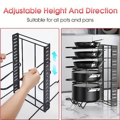 Adjustable Pot Lid Holders And Pan Rack Lid Organizer