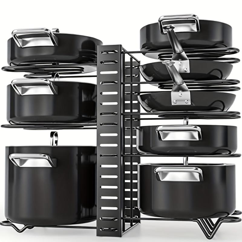 Adjustable Pot Lid Holders And Pan Rack Lid Organizer