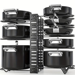Adjustable Pot Lid Holders And Pan Rack Lid Organizer