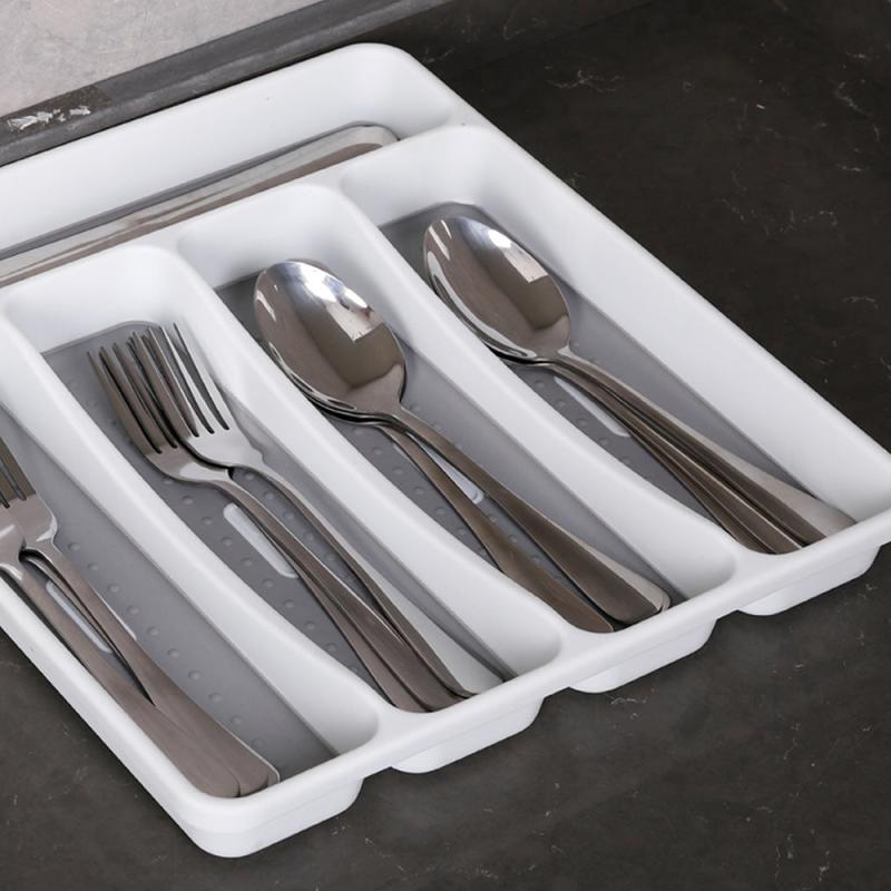 5 Slot Kitchen Cutlery Storage Tray Organize Forks Spoons Knives