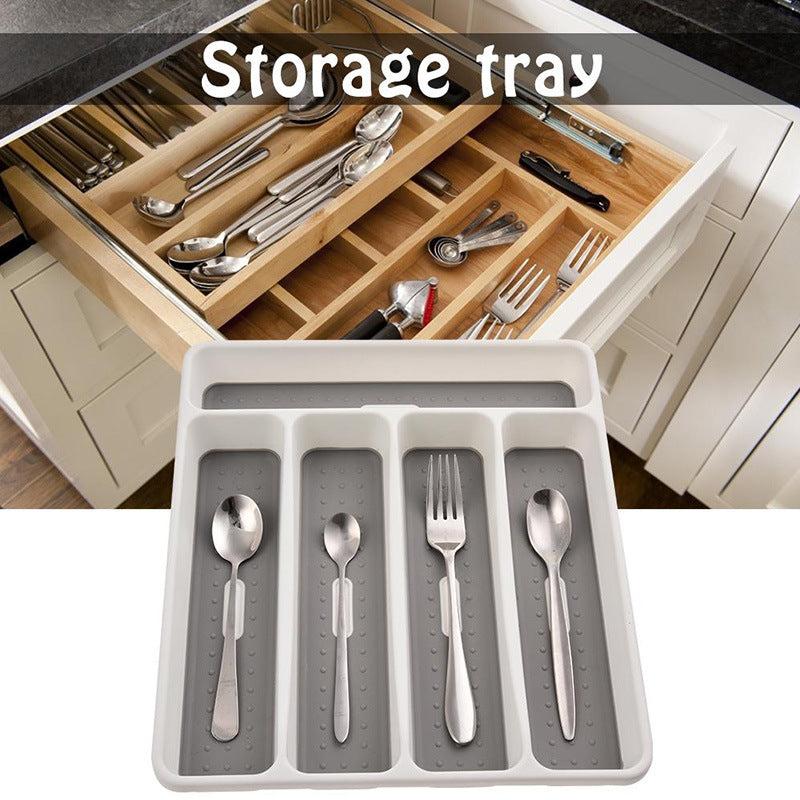 5 Slot Kitchen Cutlery Storage Tray Organize Forks Spoons Knives