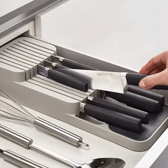 Two Stage Cutlery Storage Box Drawer Organizer Tray Utensil Rack