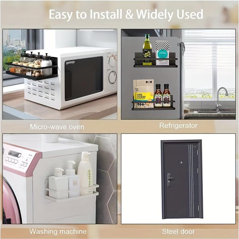 1pc Magnetic Seasoning Rack Spice Storage Rack Single Layer Refrigerator Seasoni