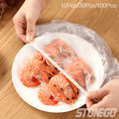100 Reusable Plastic Bag Food Cover Elastic Stretch Bowl Cover