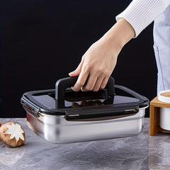 304 Stainless Steel Food Storage Box with Tote Lid