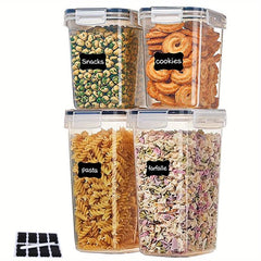4pcs Food Storage Containers With Lids Transparent Sealed Fresh-keeping Box