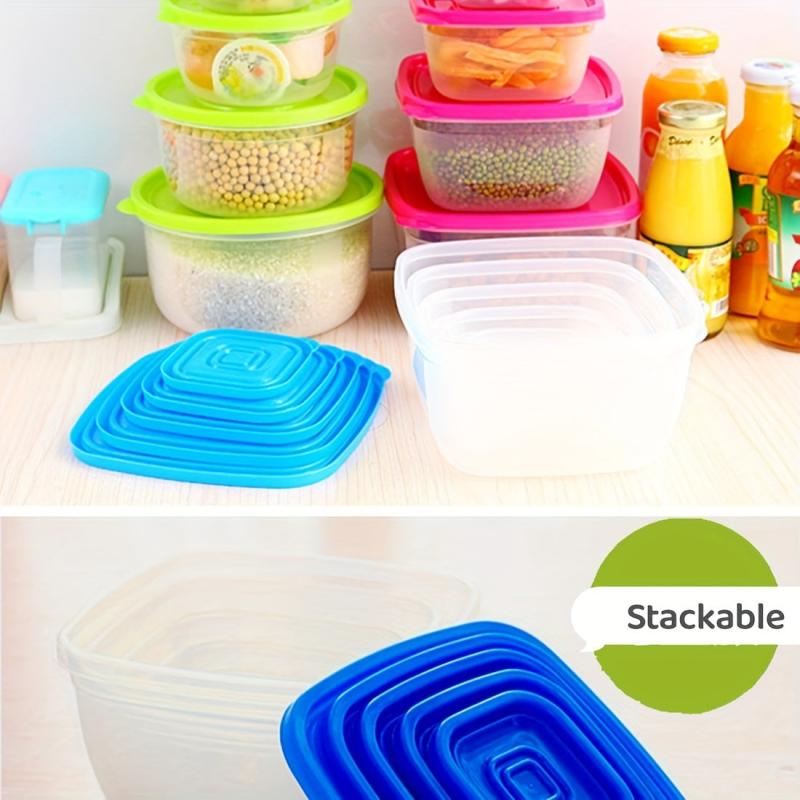 5pcs Microwave Fresh Keeping Box Set Food Sealed Bowl Bento Refrigerator Crisper