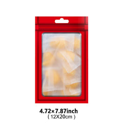 100pcs Matte Red Mylar Bags with Window for Halloween Treats