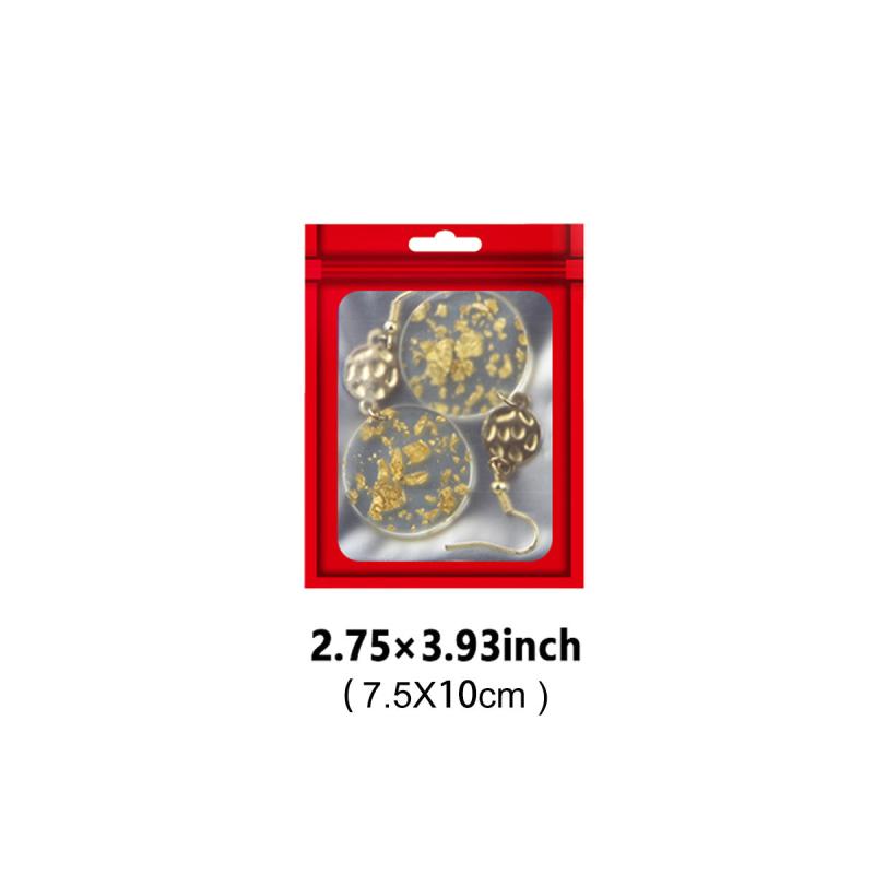 100pcs Matte Red Mylar Bags with Window for Halloween Treats