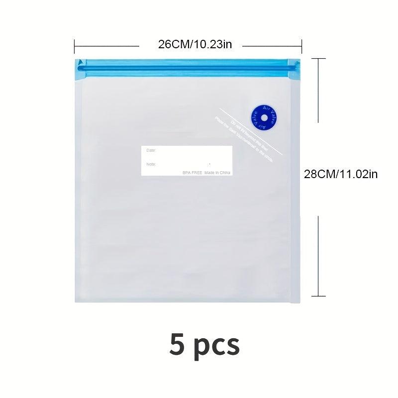 5pcs Reusable Vacuum Sealer Bags Food Storage Household Kitchen Accessories