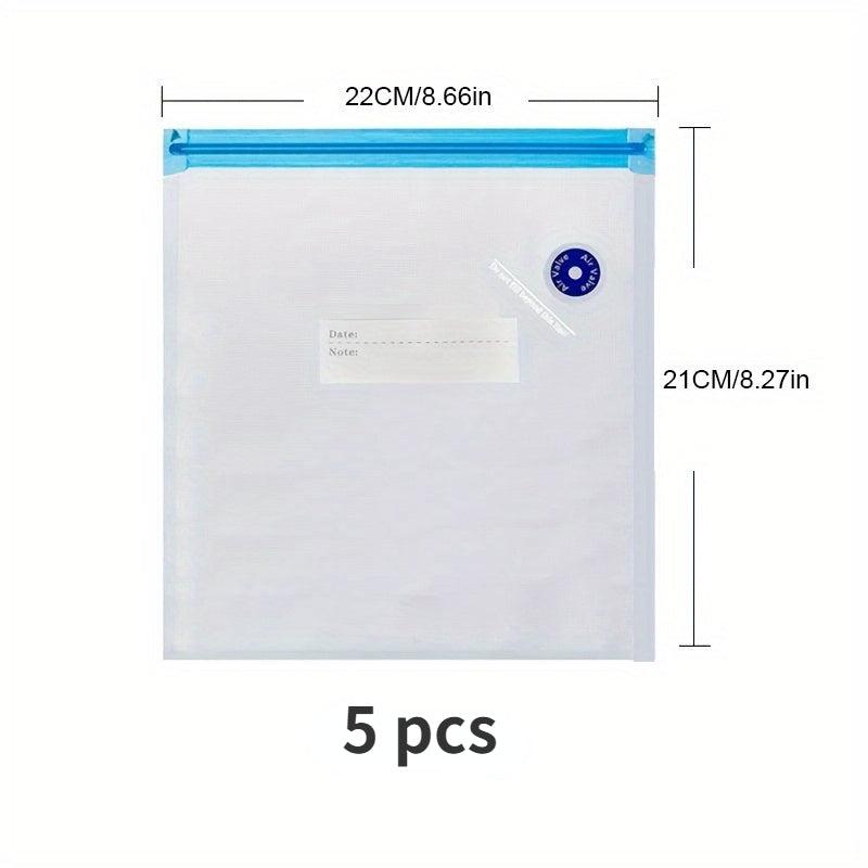 5pcs Reusable Vacuum Sealer Bags Food Storage Household Kitchen Accessories