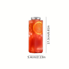 300ml 500ml Square PET Bottle with Aluminum Lid for Bubble Tea