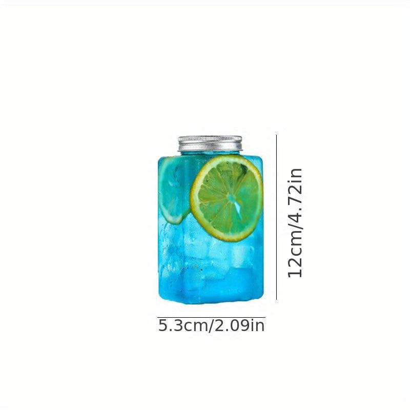 300ml 500ml Square PET Bottle with Aluminum Lid for Bubble Tea