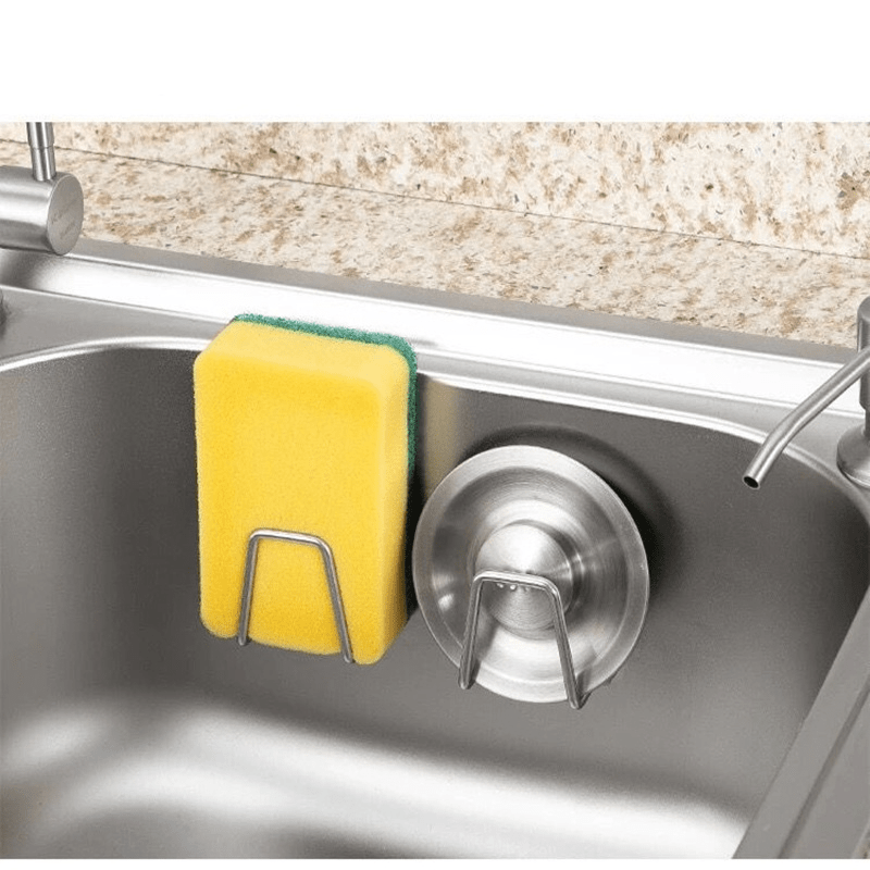 2pcs Stainless Steel Sponges Racks Self Adhesive Sink Sponges Drain Drying Rack
