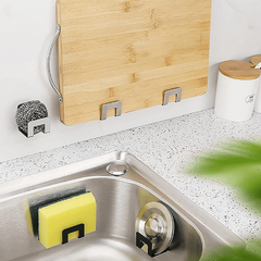 2pcs Stainless Steel Sponges Racks Self Adhesive Sink Sponges Drain Drying Rack