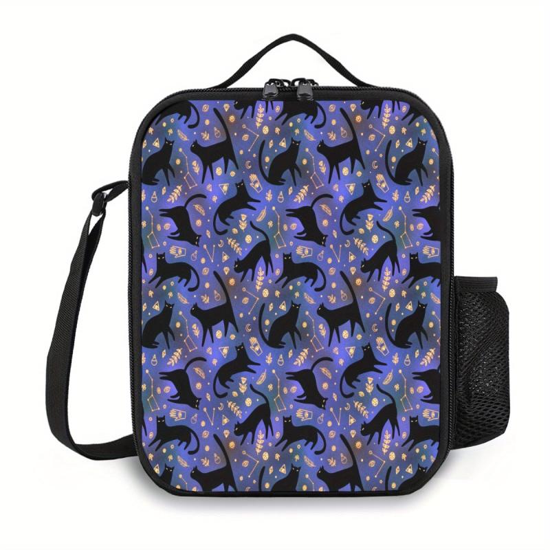 3D Space Cat Lunch Bag Tote Waterproof Insulated Organizer Cooler Bag