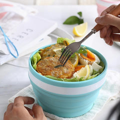 Silicone Folding Bowl 950ml with Lids for Travel Camping, Durable