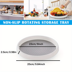 2 Tier Lazy Susan Spice Organizer Rotating Tableware Seasoning Bottle Turntable