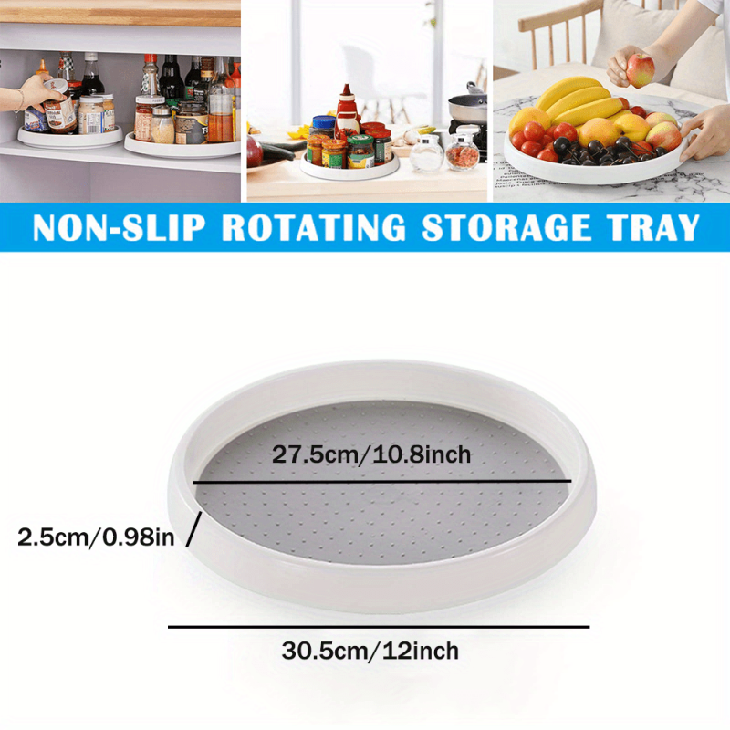 2 Tier Lazy Susan Spice Organizer Rotating Tableware Seasoning Bottle Turntable