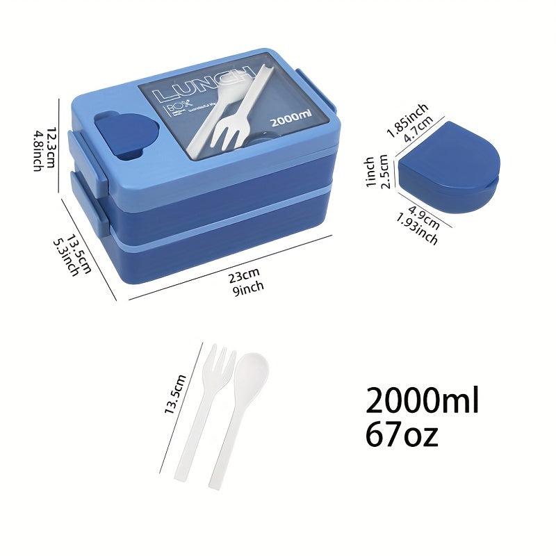Large 2-Layer Bento Box Lunch Container 2000ML Leakproof