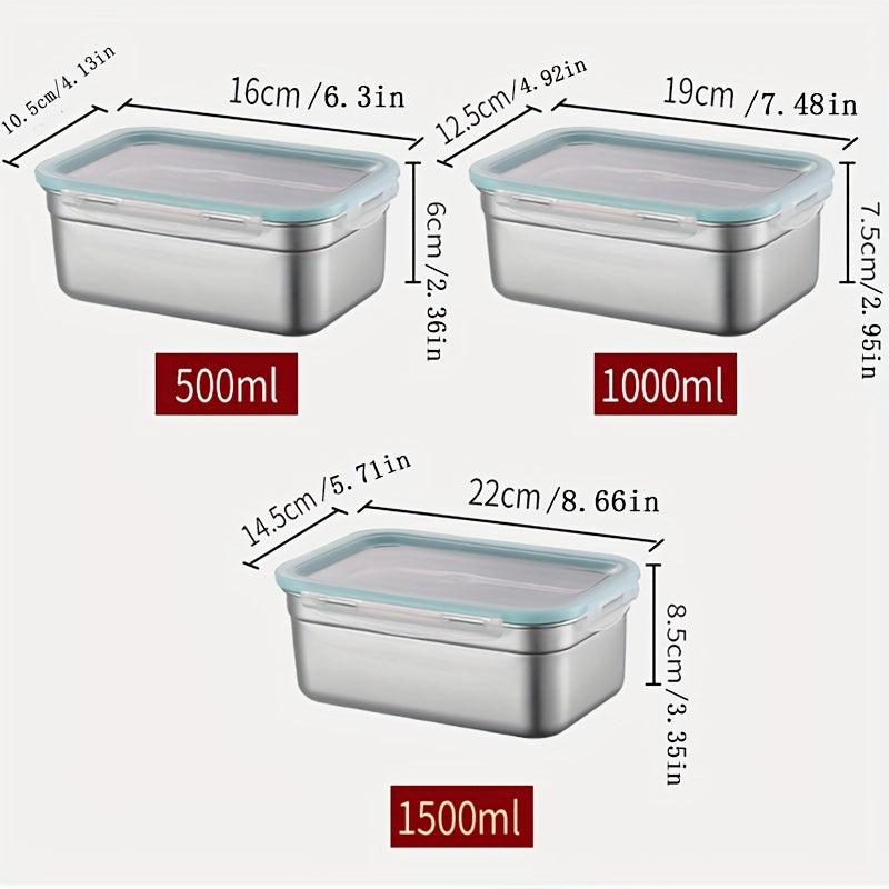 Stainless Steel Bento Box with Lid Sealed Leak-proof Food Storage Box