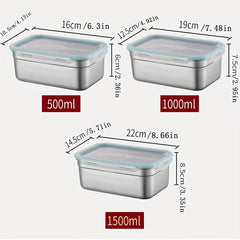 Stainless Steel Bento Box with Lid Sealed Leak-proof Food Storage Box