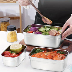 Stainless Steel Bento Box with Lid Sealed Leak-proof Food Storage Box