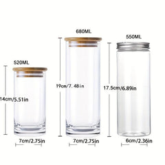 6pcs Transparent PET Food Jar with 24 Labels, Portable Candy Jar