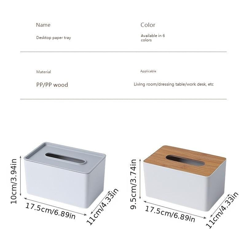 European Style Paper Towel Box with Wood Cover