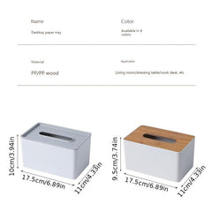 European Style Paper Towel Box with Wood Cover