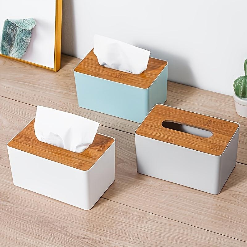European Style Paper Towel Box with Wood Cover