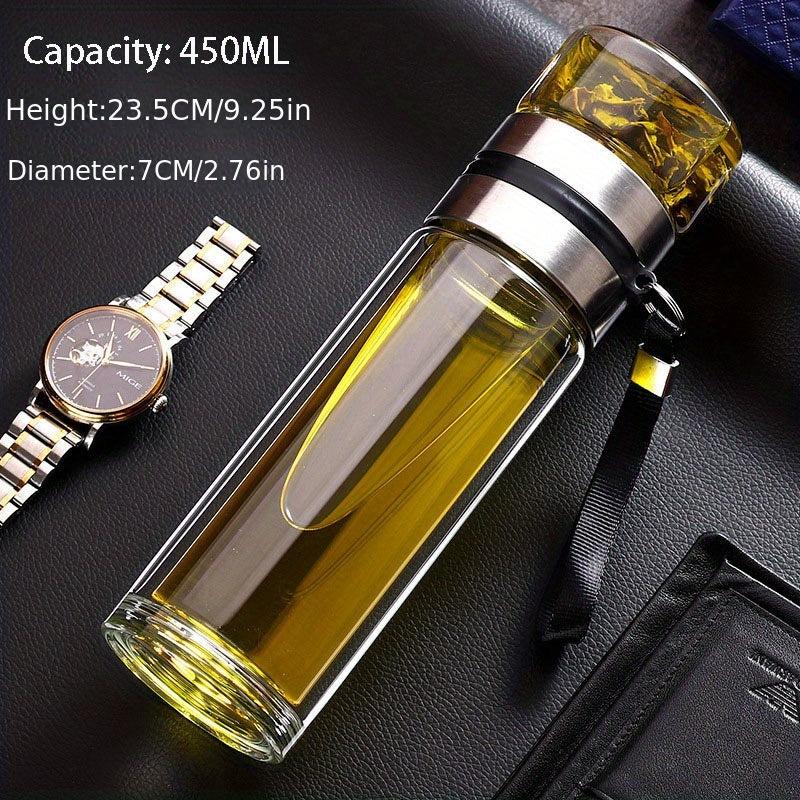 Glass Tea Infuser Bottle Tea Water Separation Cup 450ml Travel Tumbler Mug
