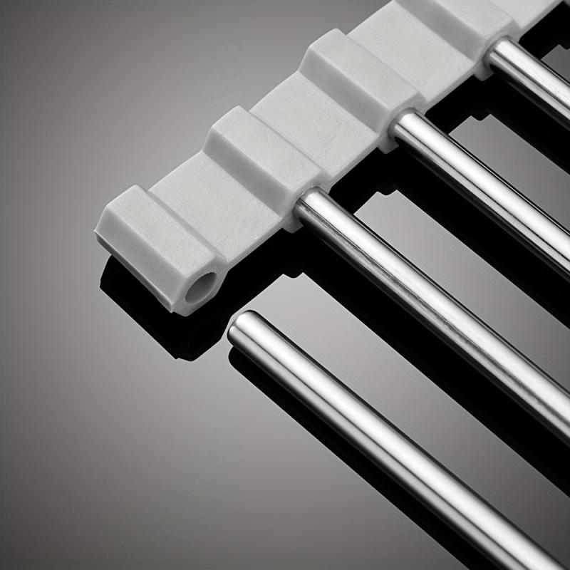 Expandable Roll Up Dish Rack Over the Sink Drainer Stretchable Drying Rack