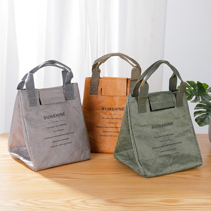 Waterproof Insulated Paper Bento Lunch Bag - Portable & Easy to Clean