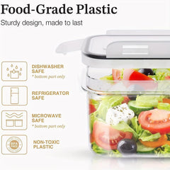 6pc BPA-Free Airtight Food Storage Containers w/ Lids & Labels