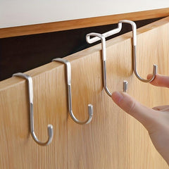 2pcs Stainless Steel Door Hooks for Kitchen and Office