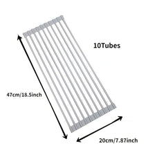 Rollable Cutlery Drying Rack Kitchen Stainless Steel Wire Drainer
