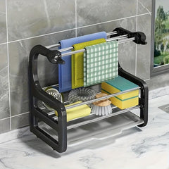 Stainless Steel Sink Sponge Holder with Removable Drain Tray