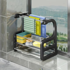 Stainless Steel Sink Sponge Holder with Removable Drain Tray