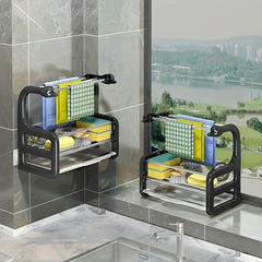Stainless Steel Sink Sponge Holder with Removable Drain Tray