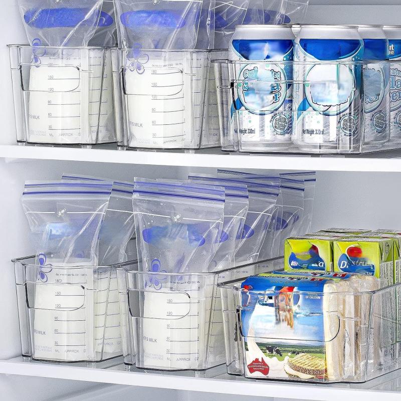Breastmilk Storage Container Clear Freezer Organizer Bin Plastic Storage Bins