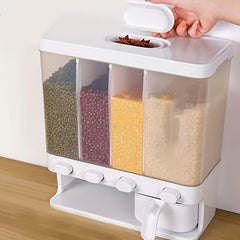 Coarse Cereals Containers 4-Grid Wall Mounted Rice Bucket