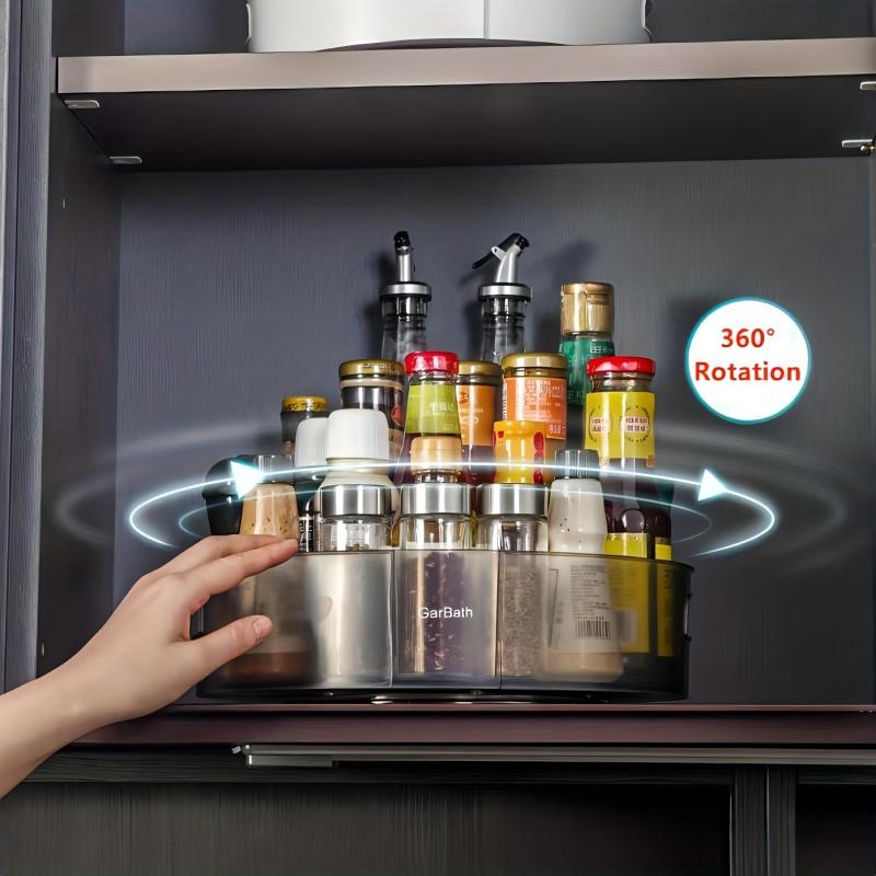 360 Rotating Spice Rack Organizer Seasoning Holder Functional Storage